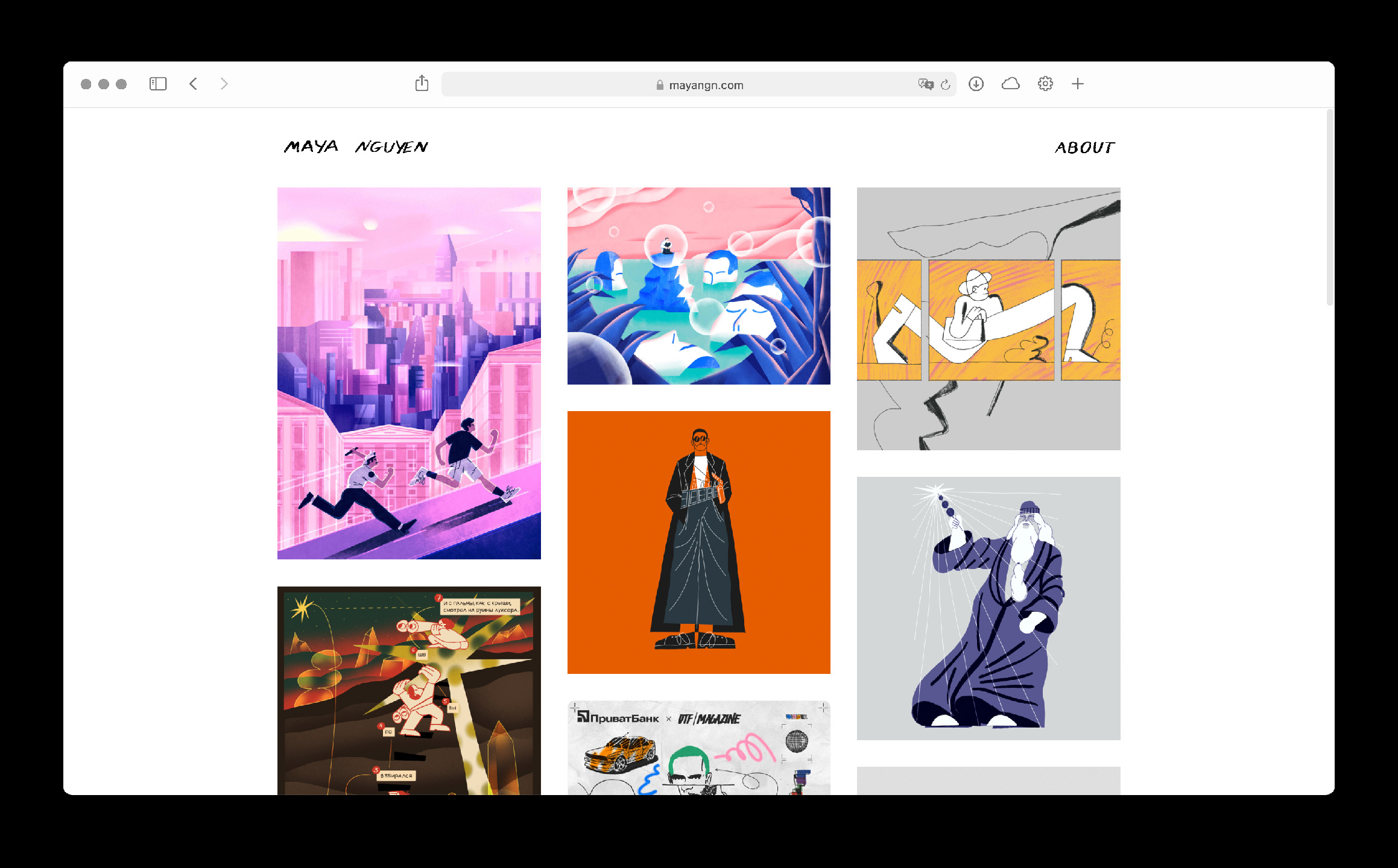 Maya Nguyen website home screen